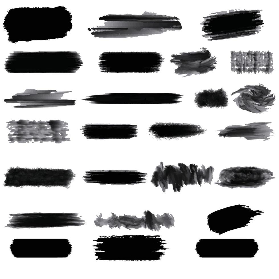 Ink brush stroke collection vector