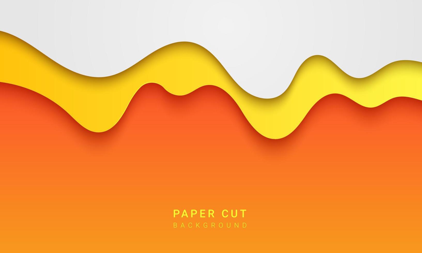 Abstract paper cut orange vector design, banner pattern, background template. Suitable for various background design, template, banner, poster, presentation, etc.