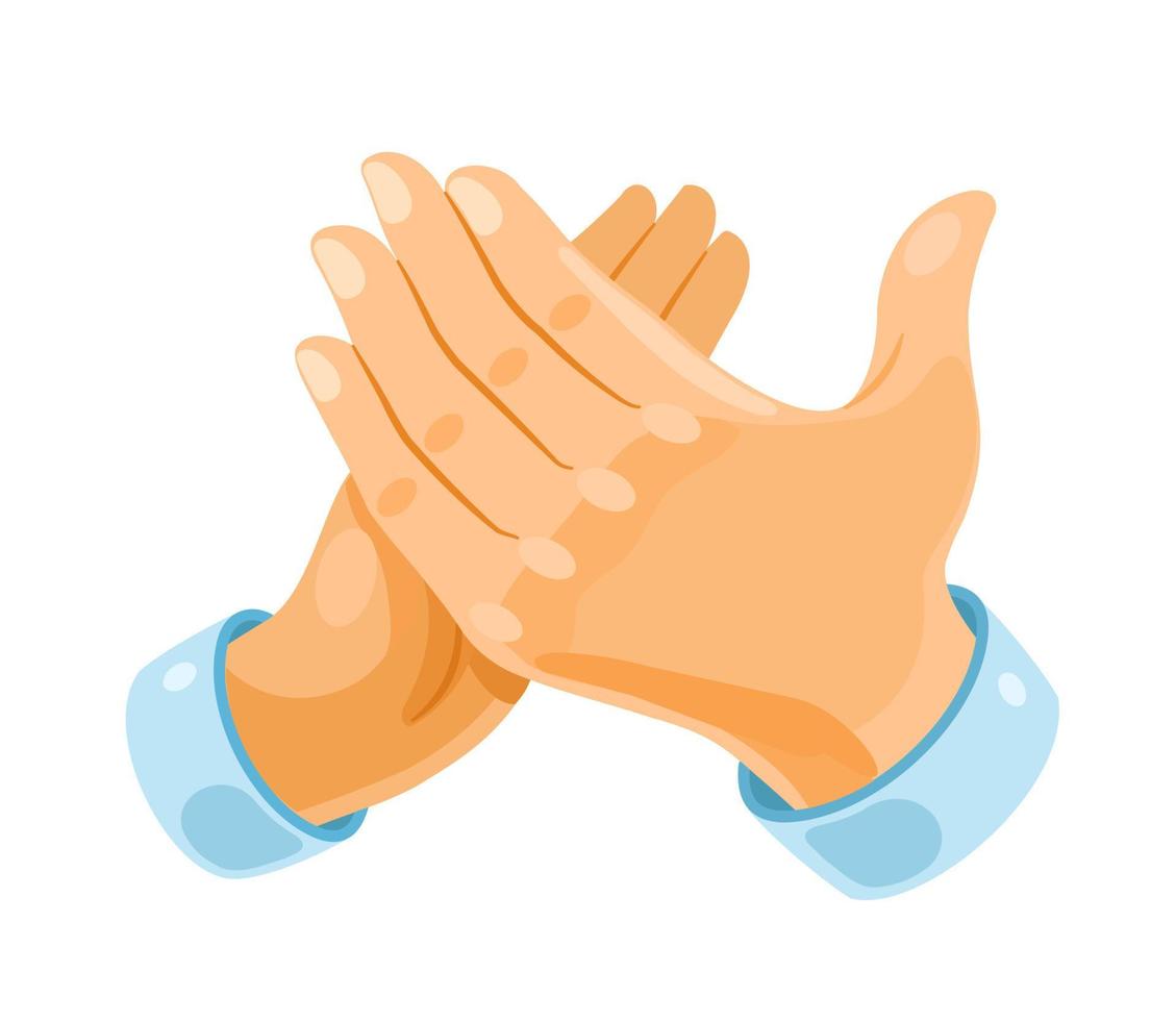 Hands are applauding. Clap your hands. Applause, support. Vector illustration on white background.