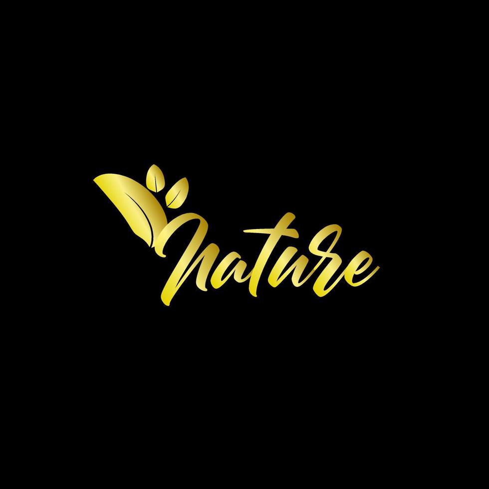 golden nature logo icon for environment company vector