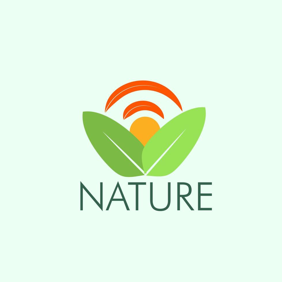 leaf nature logo and symbol for sign environment industry vector