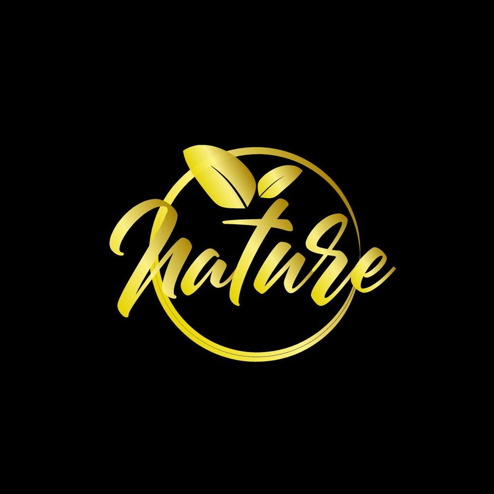 golden nature logo icon for environment company vector