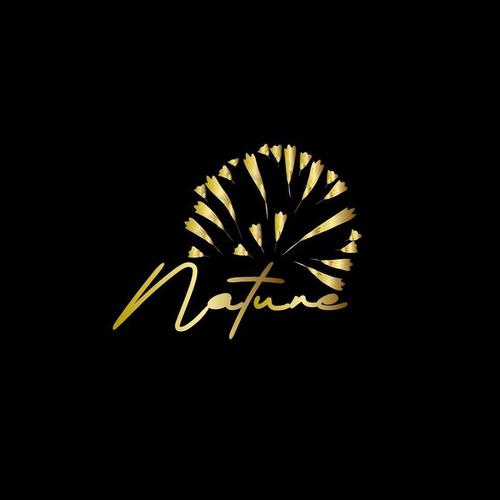 golden nature logo icon for environment company vector