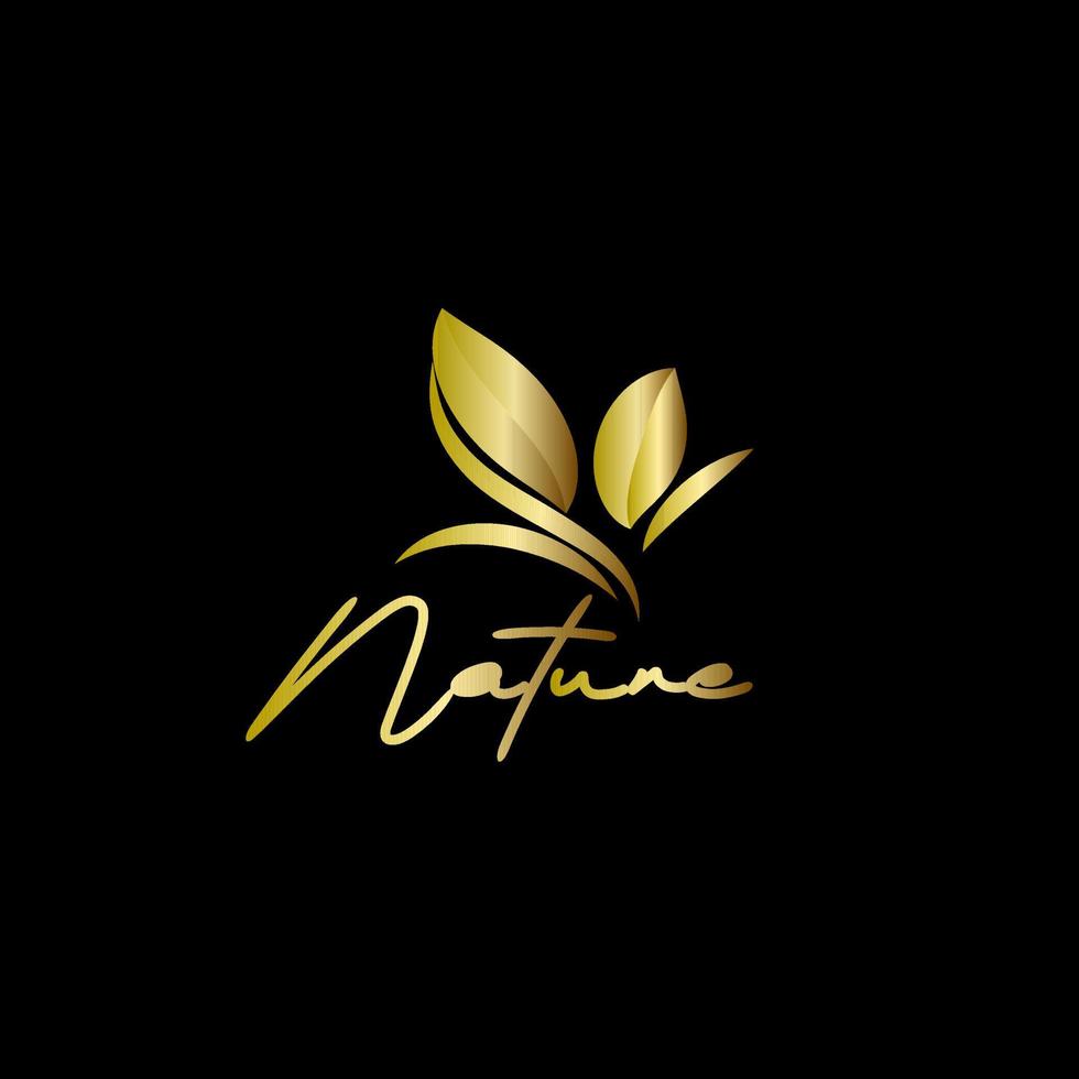 golden nature logo icon for environment company vector