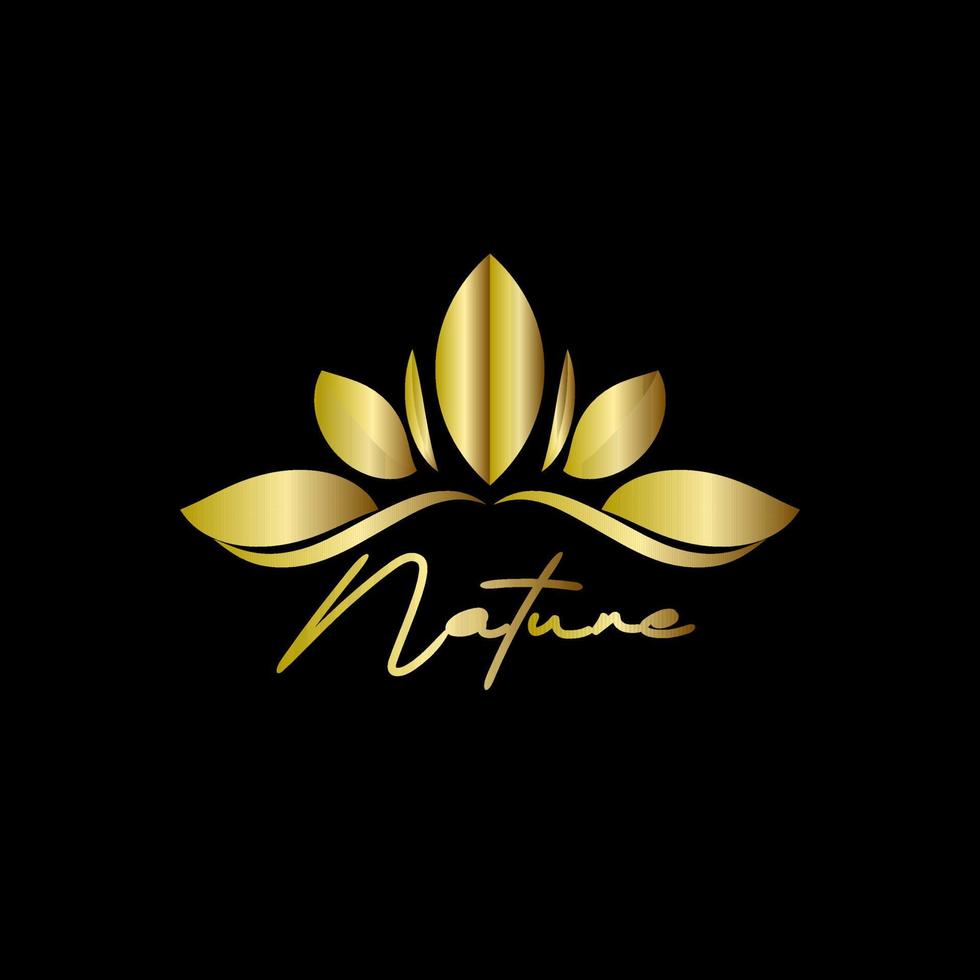 icono de logotipo de naturaleza dorada para empresa de medio ambiente vector