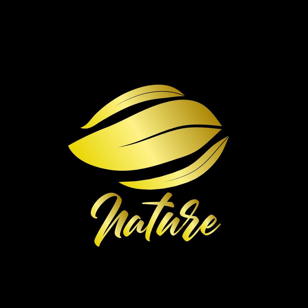 golden nature logo icon for environment company vector