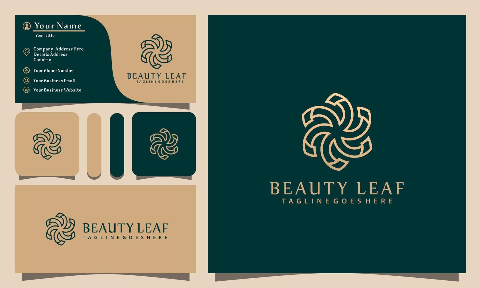 Ilustración de vector de diseño de logotipo de flor de belleza elegante minimalista con estilo de arte lineal, plantilla de tarjeta de visita de empresa moderna