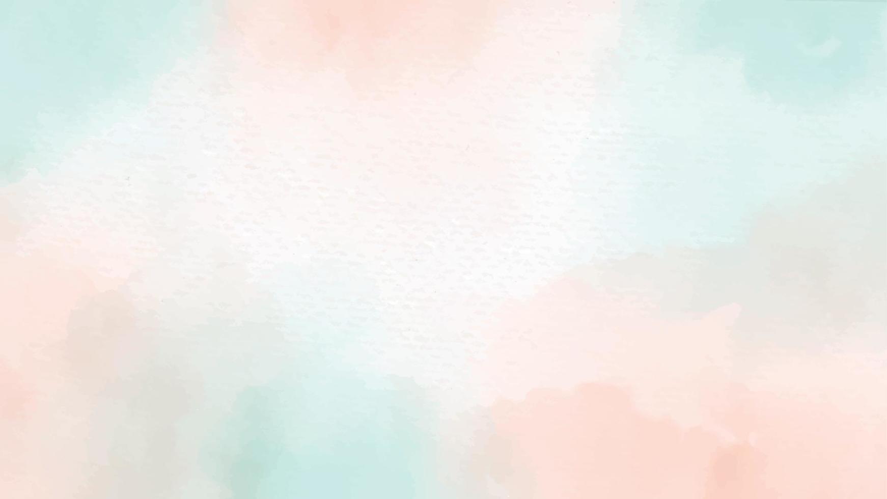 watercolor pastel green and orange brush on white paper textured background vector