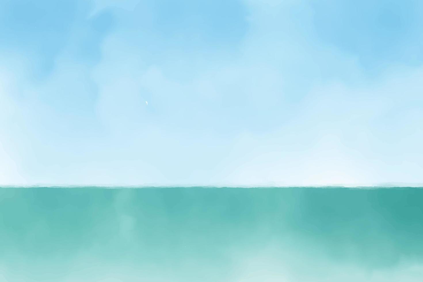 beautiful watercolor beach seascape abstract background vector