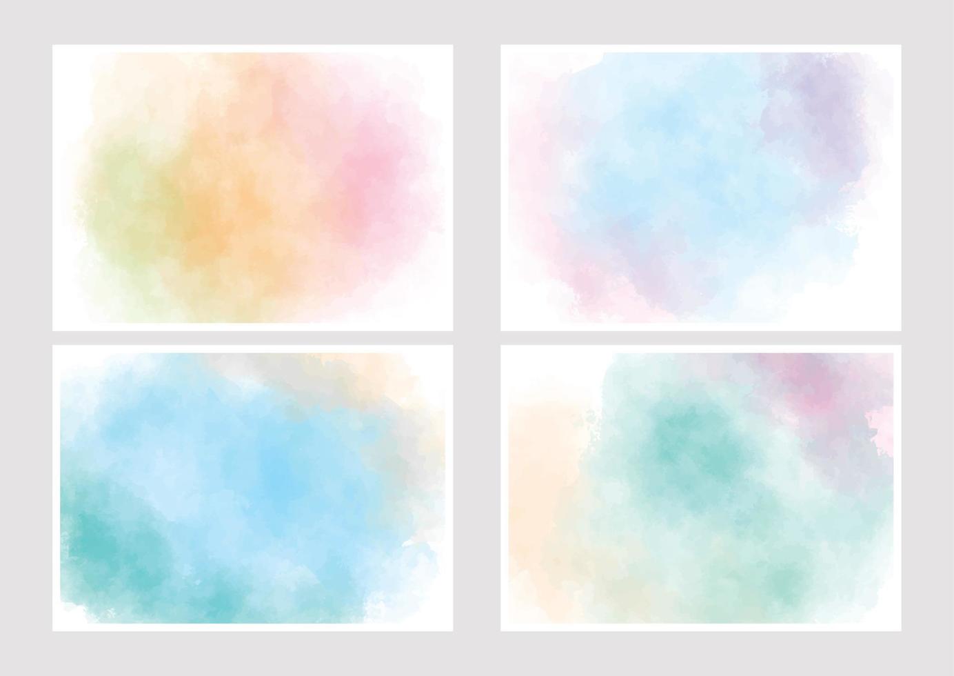 pastel sweet cotton candy multi color gradient watercolor splash for wedding invitation 5x7 collection vector