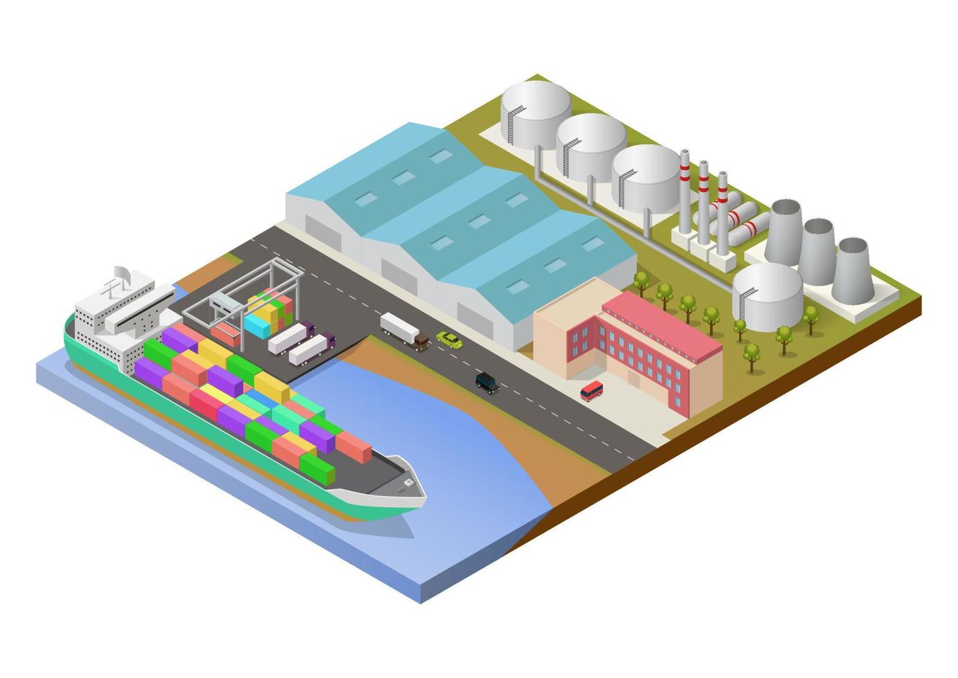 isometric industrial area vector