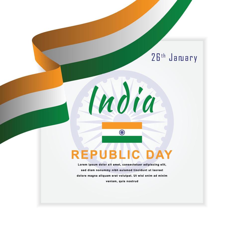 diseño de plantilla de celebración del día de la república de india vector