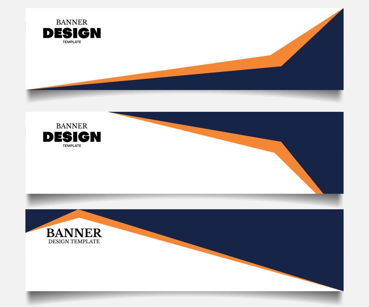 Conjunto de fondo de banner de negocios web abstracto con color azul oscuro y naranja vector