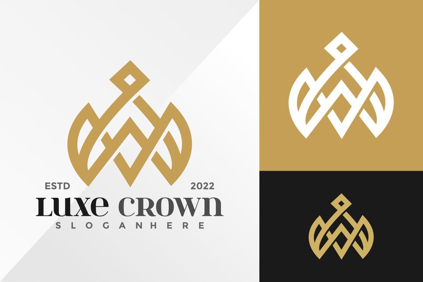 Luxury Crown Logo Design Vector illustration template