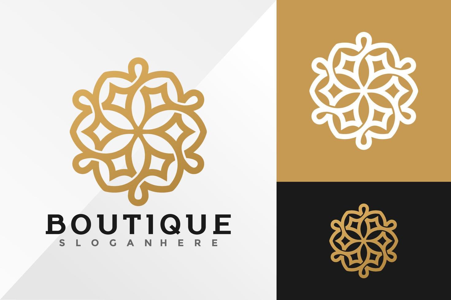 Plantilla de ilustración de vector de diseño de logotipo de boutique de lujo