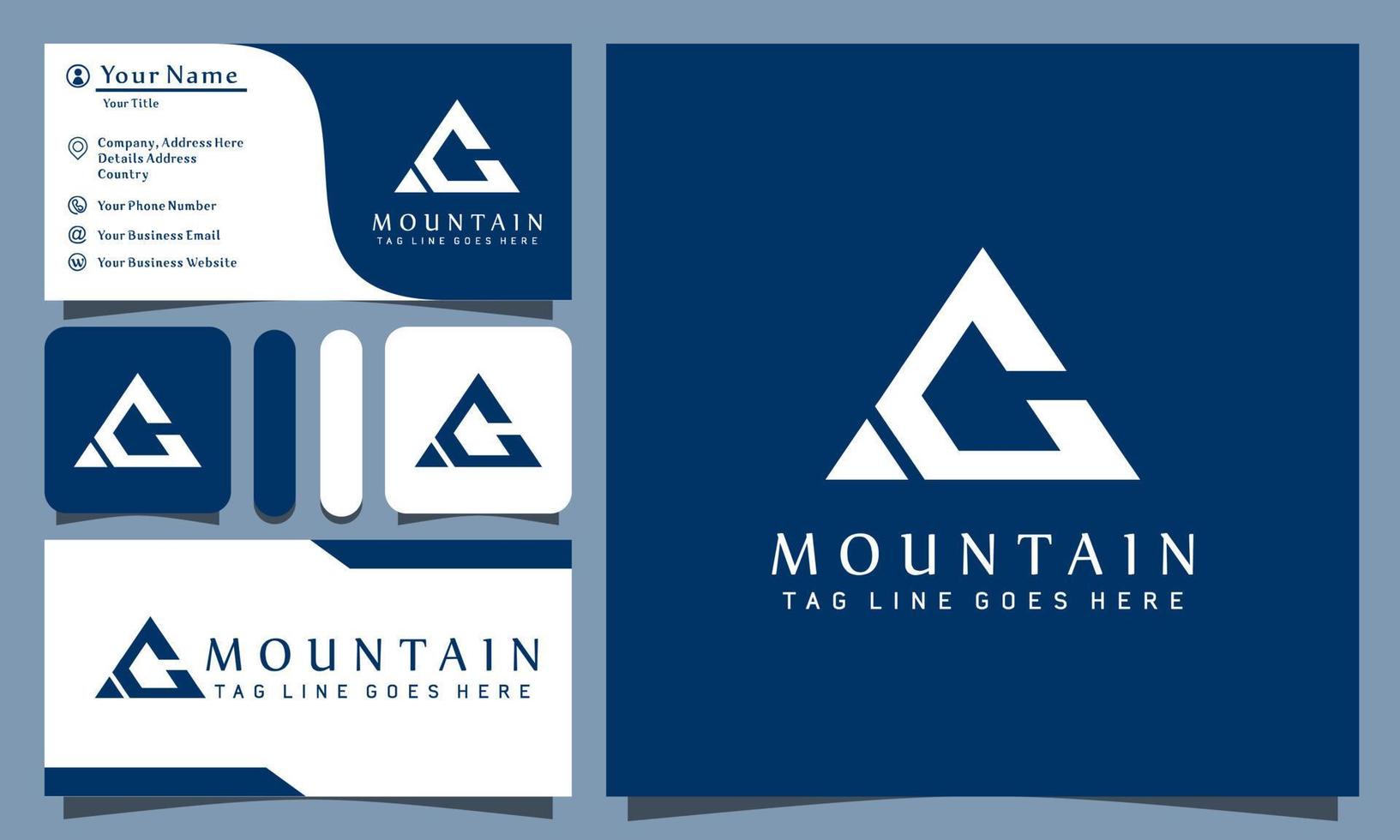 Letter C triangle mountain peak luxury logos design vector illustration with line art style vintage, modern company business card template