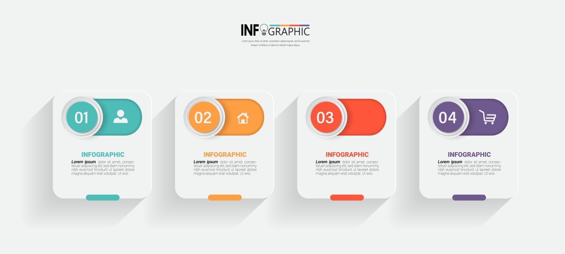 Four steps business infographics template vector