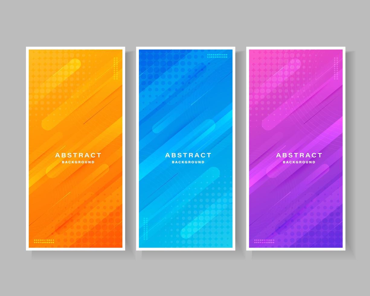 Modern abstract background vertical banner set. vector