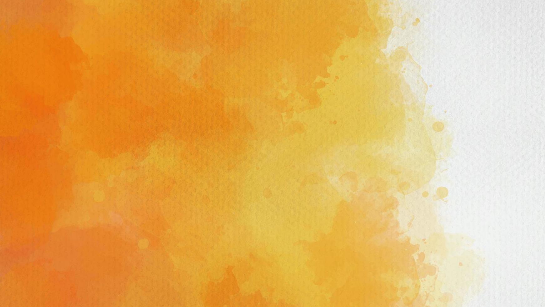 Hand painted orange and yellow color with watercolor texture abstract background vector
