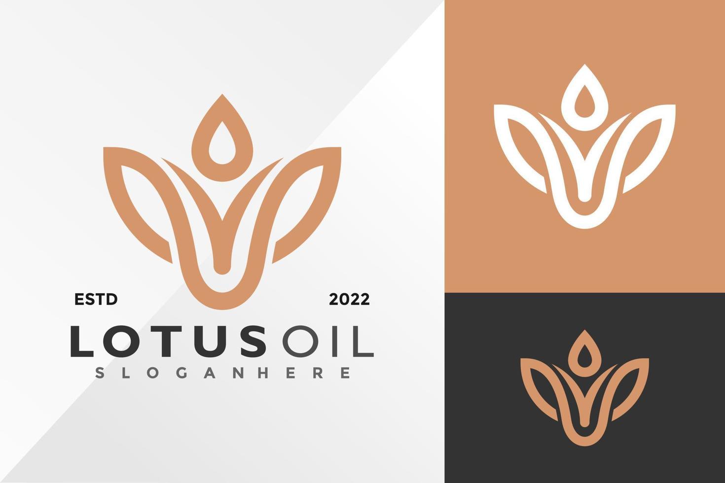 Lotus Oil Spa Logo Design Vector illustration template