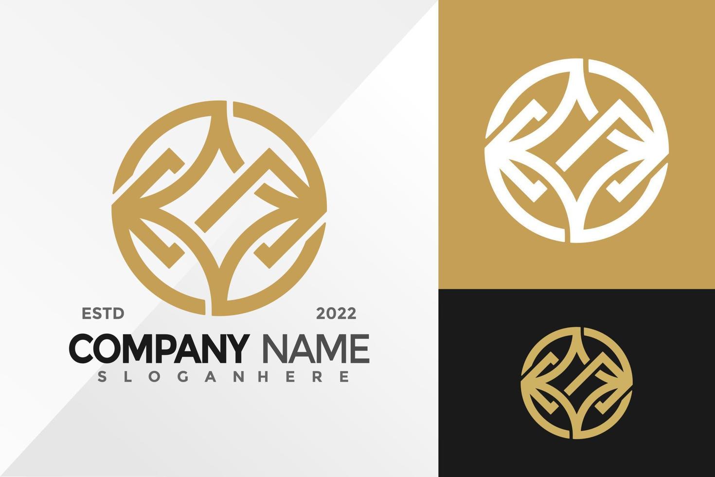 Luxury Line Geometric Logo Design Vector illustration template