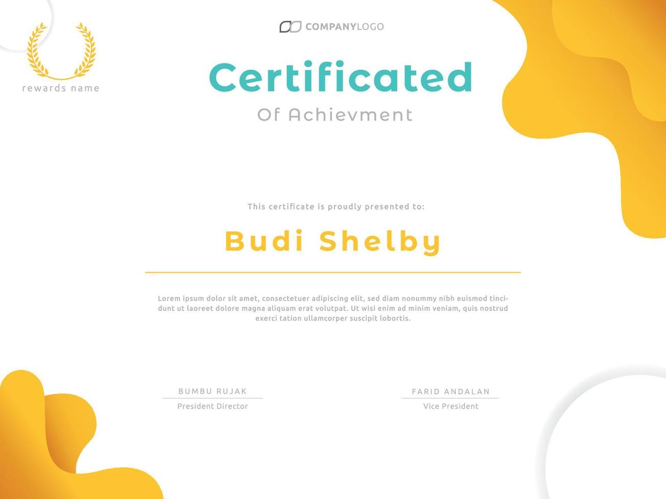 Modern certificate with trendy design template vector