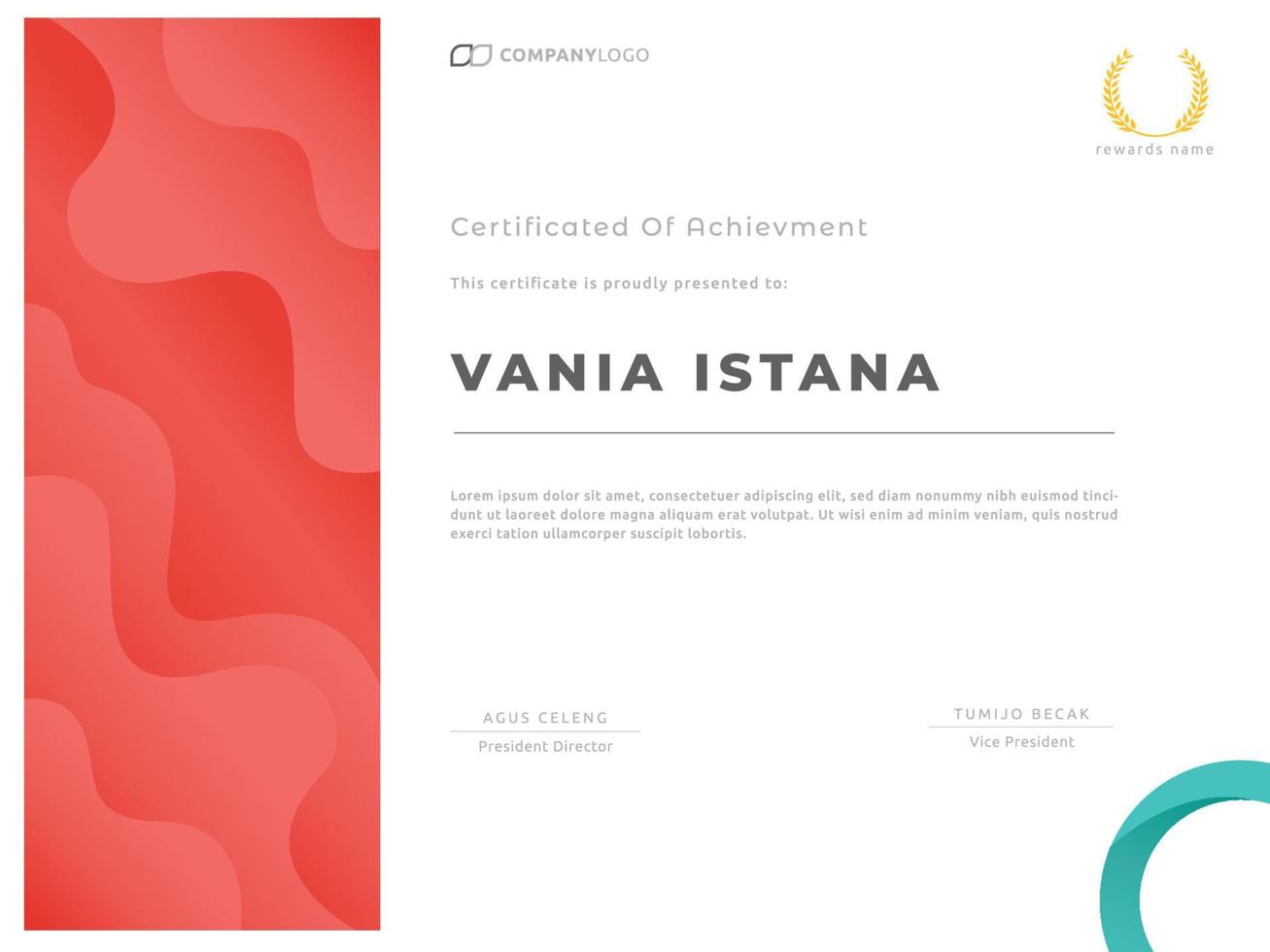 Modern certificate with trendy design template vector