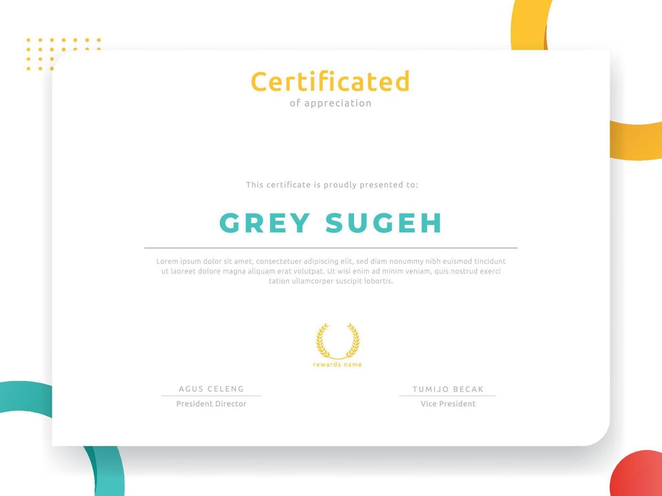 Modern certificate with trendy design template vector