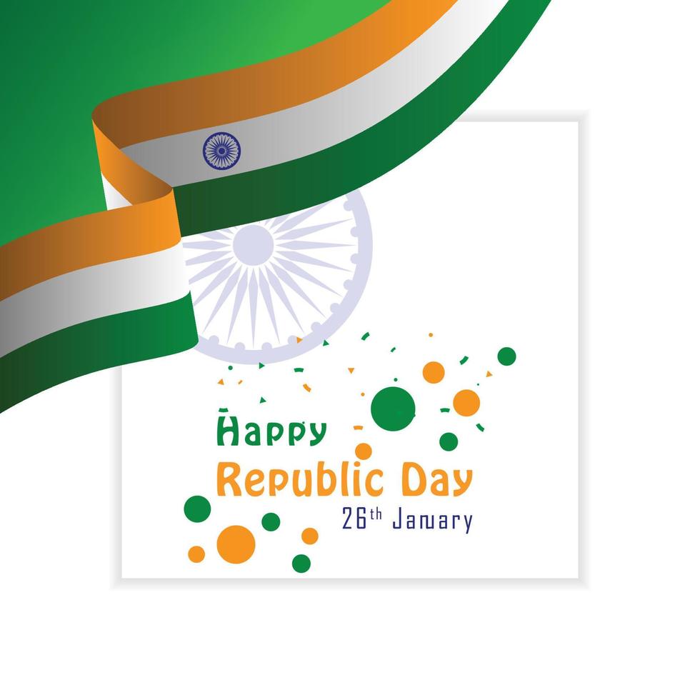 diseño de plantilla de celebración del día de la república de india vector