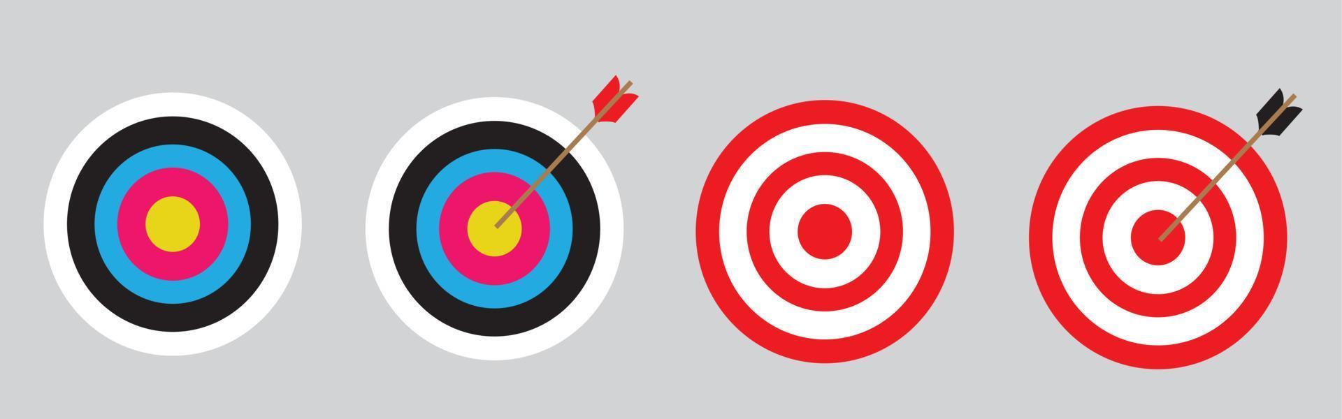 Archery target with arrow. Vector illustration.