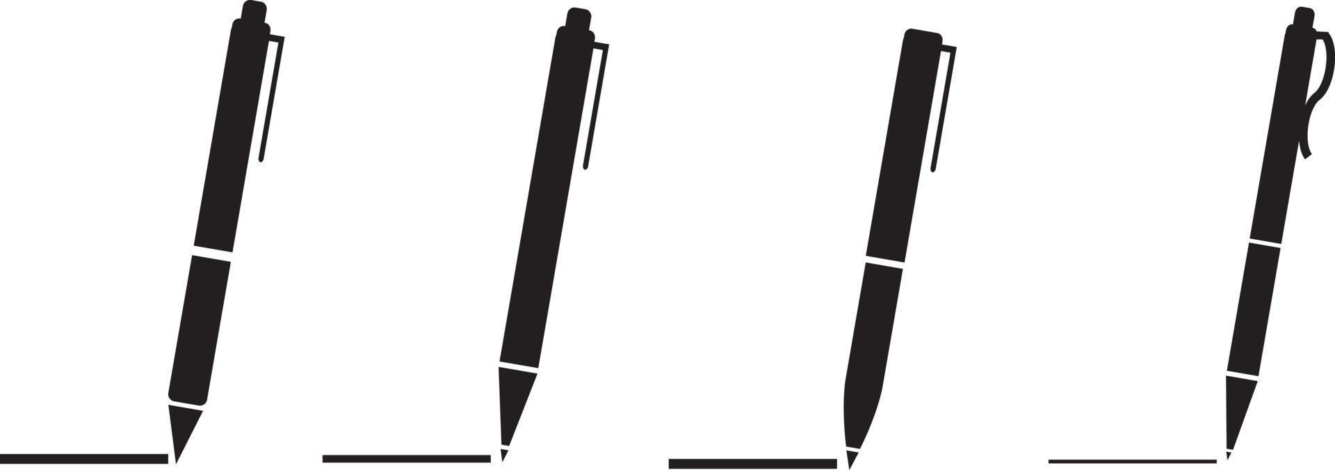 bolígrafo simple conjunto de iconos. colección de símbolo de pluma. vector