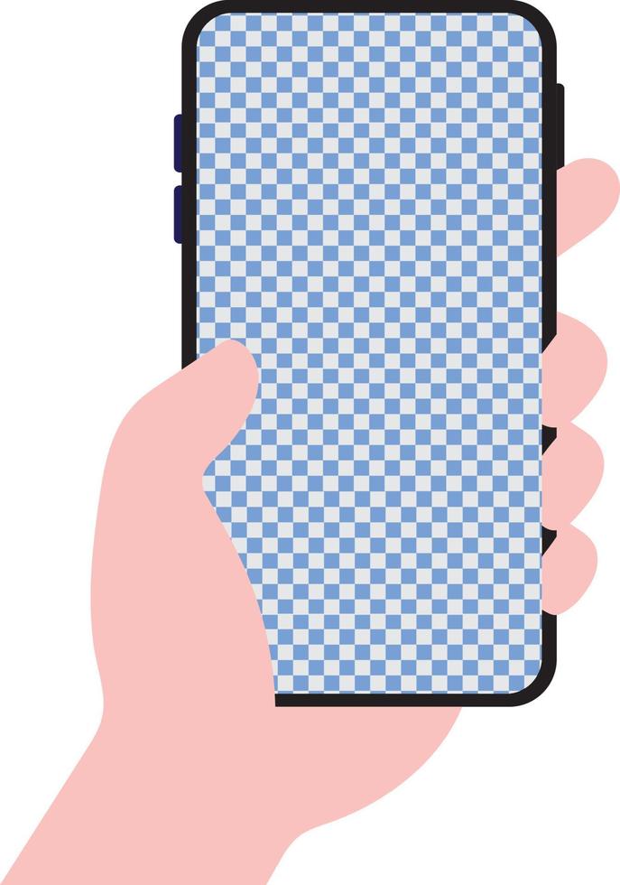 Smartphone in hand simple icon. Vector