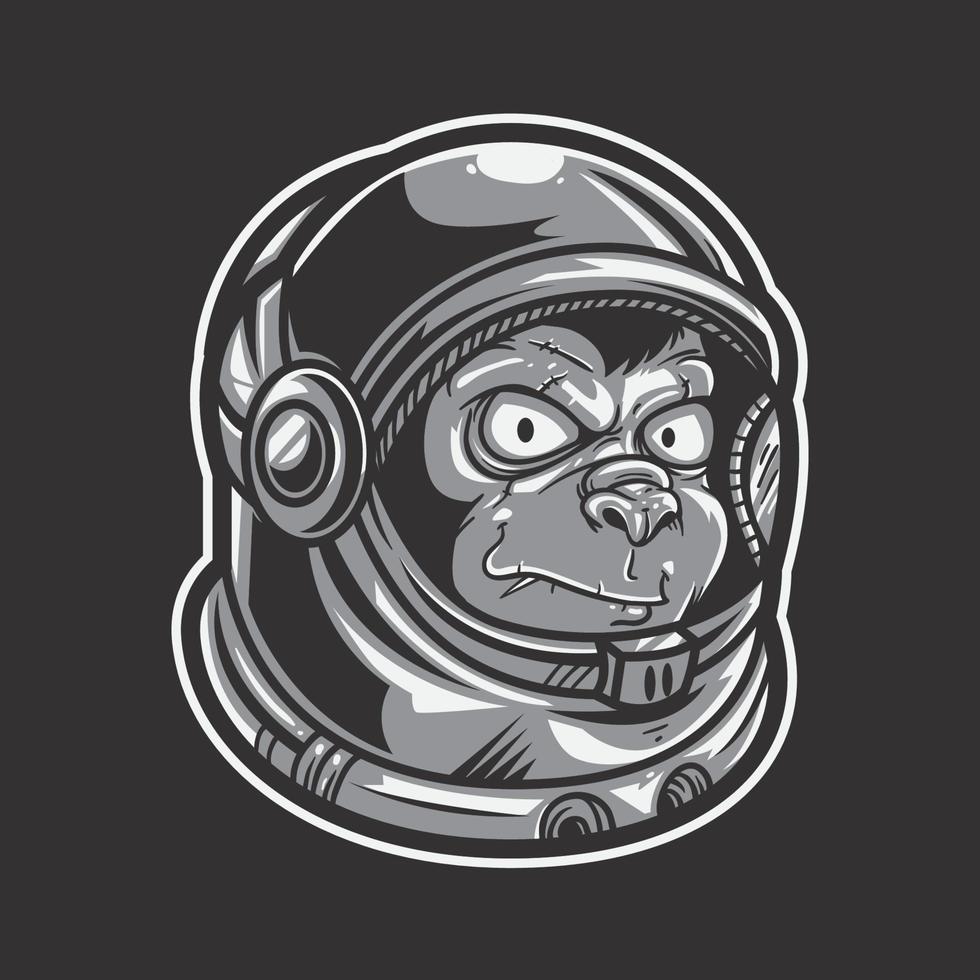 Ape astronaut head vector