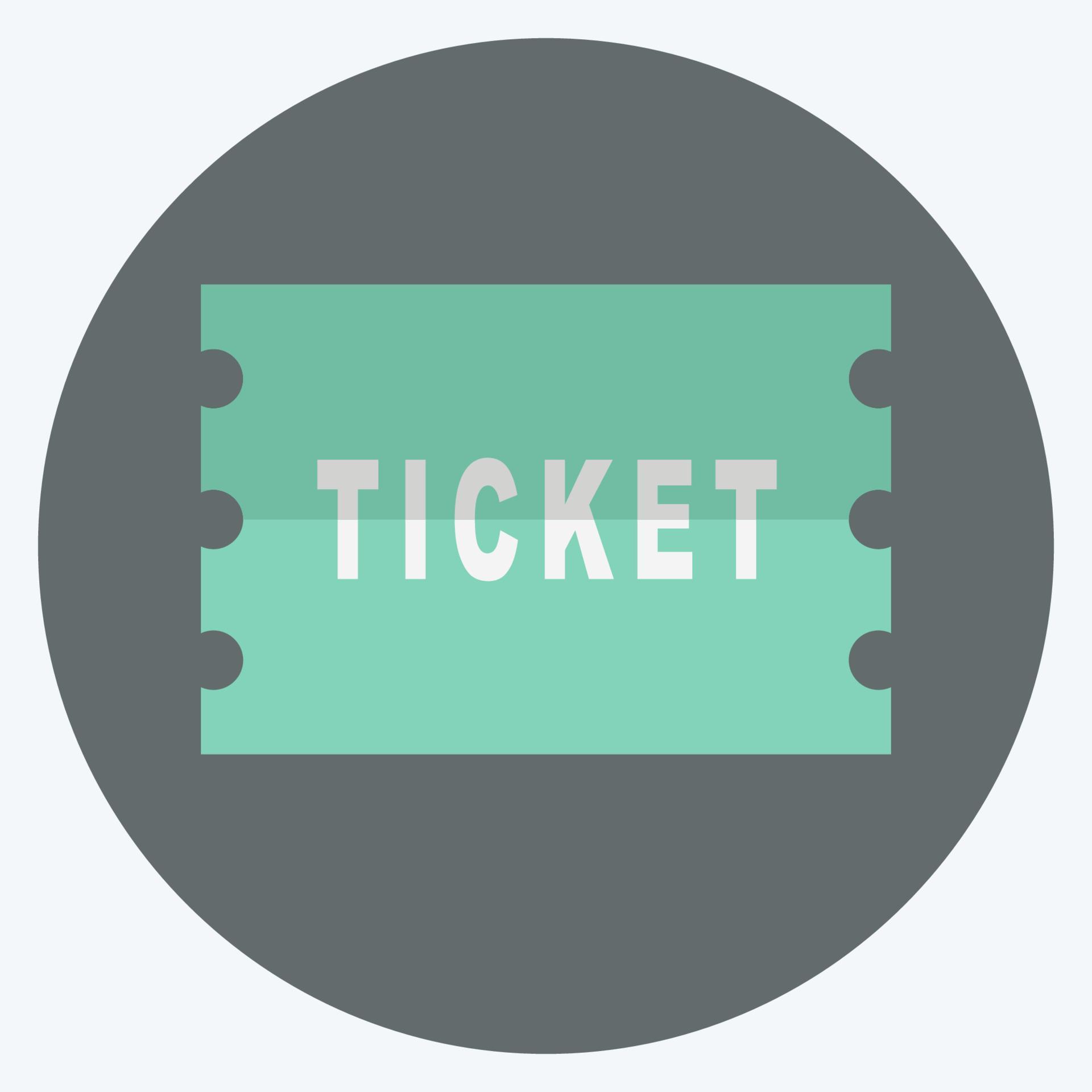 Icon Tickets Flat Style Simple illustration, Good for Prints