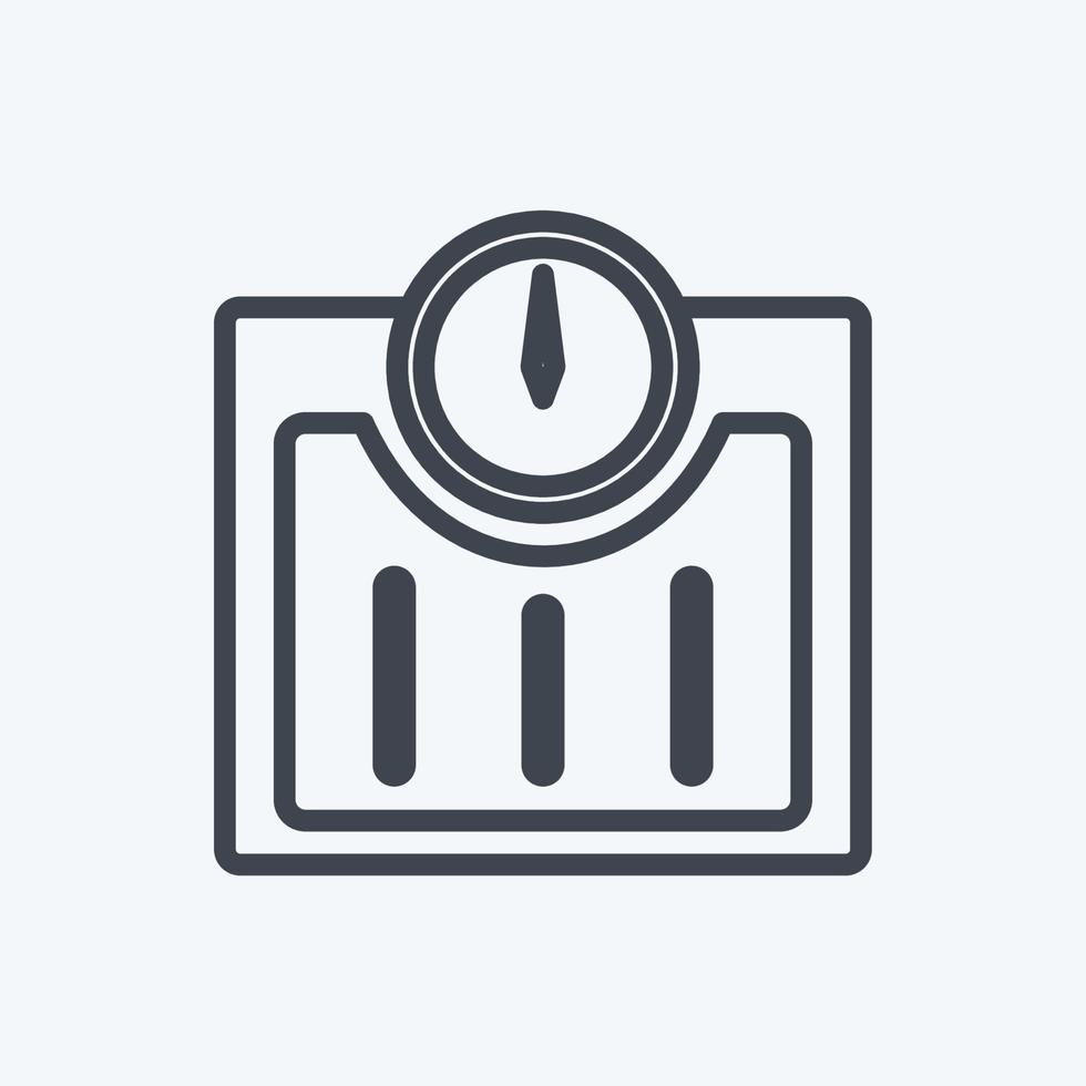Weighing Machine Icon in trendy line style isolated on soft blue background vector