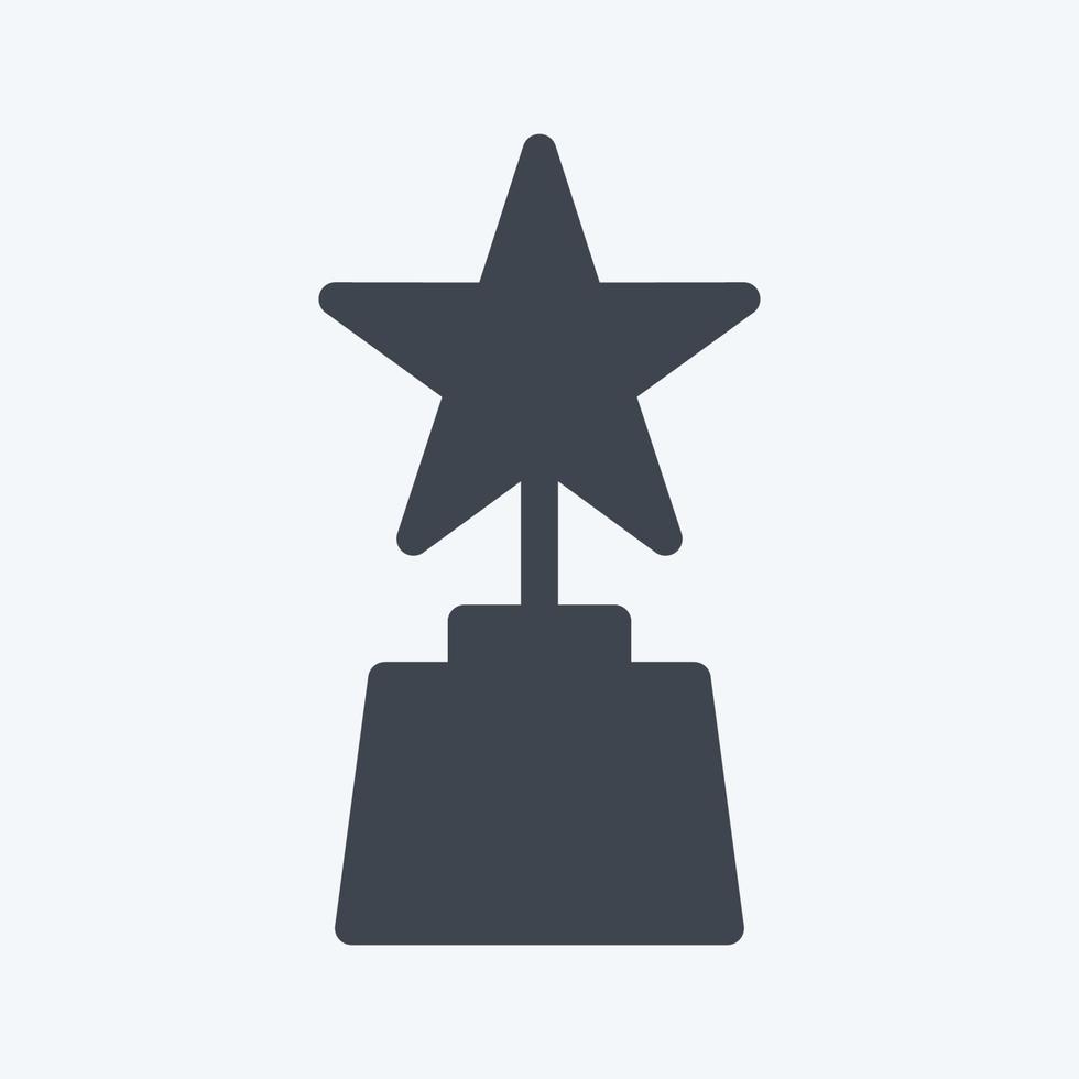 Award Icon in trendy glyph style isolated on soft blue background vector