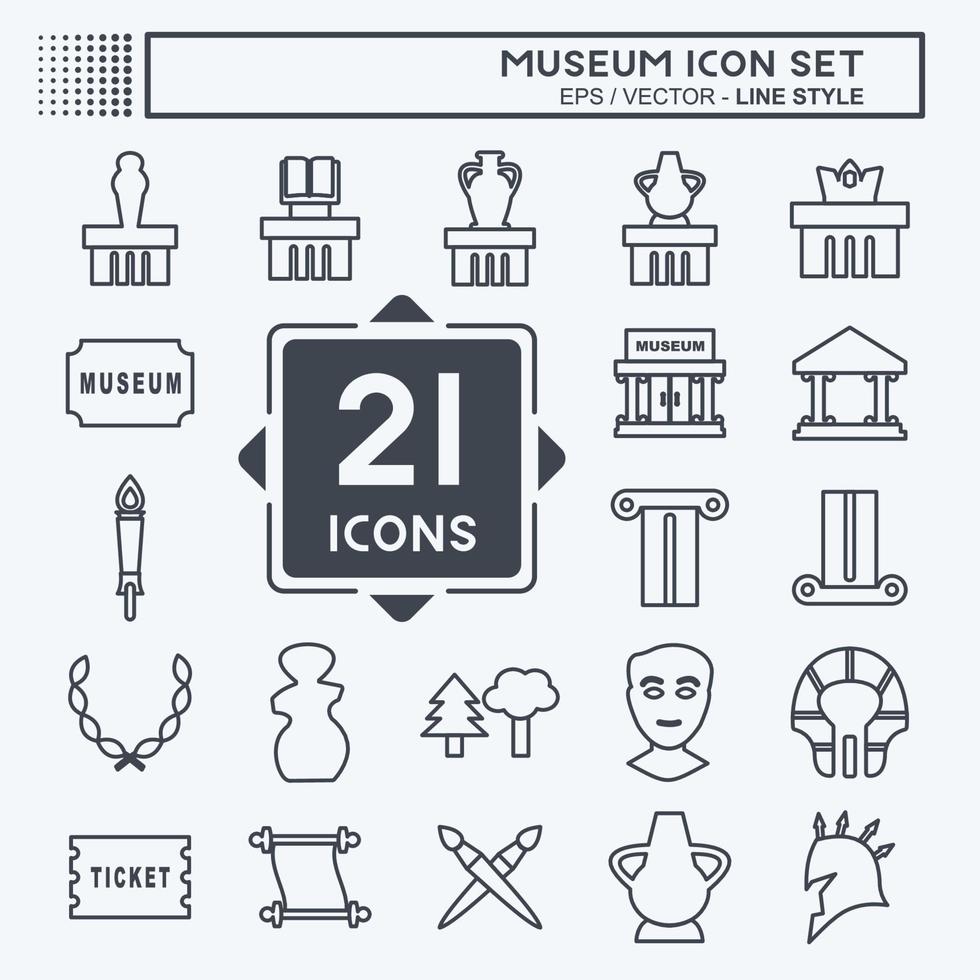 Icon Set Museum - Line Style- Simple illustration, Good for Prints , Announcements, Etc vector