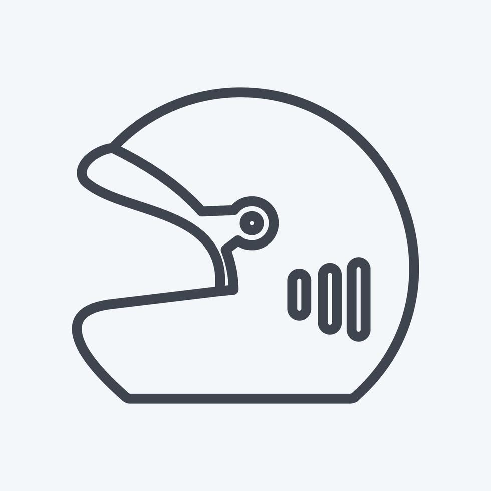 Helmet Icon in trendy line style isolated on soft blue background vector