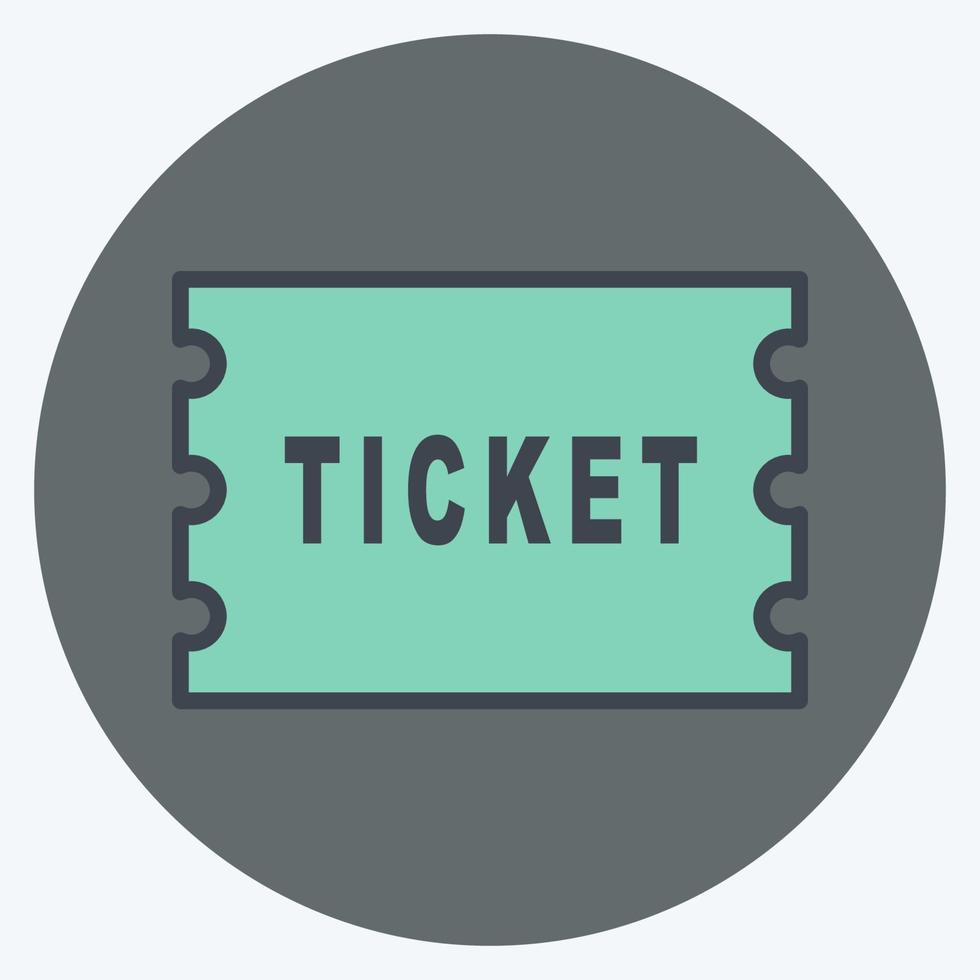 Icon Tickets - Color Mate Style- Simple illustration, Good for Prints , Announcements, Etc vector