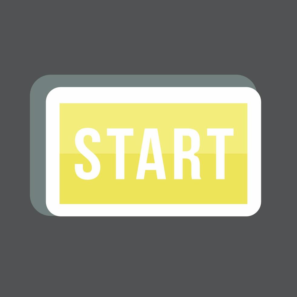 Start Sticker in trendy isolated on black background vector