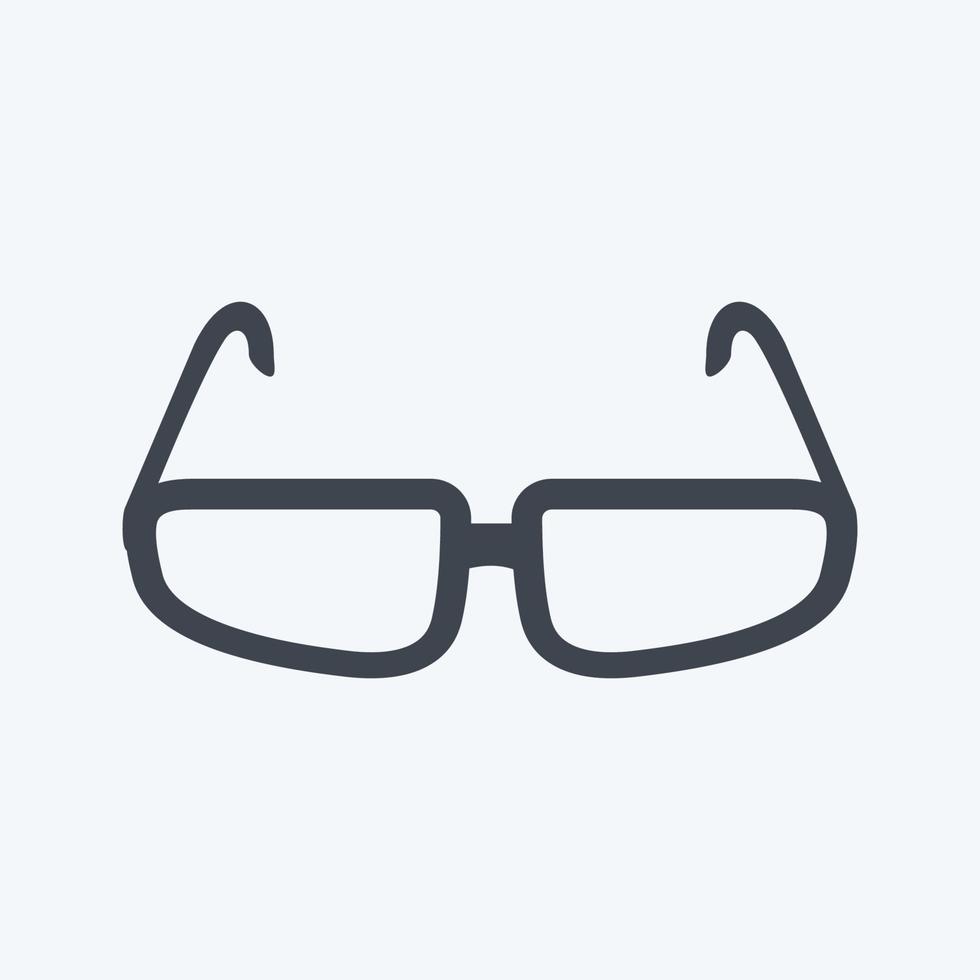 icono de gafas en estilo moderno glifo aislado sobre fondo azul suave vector