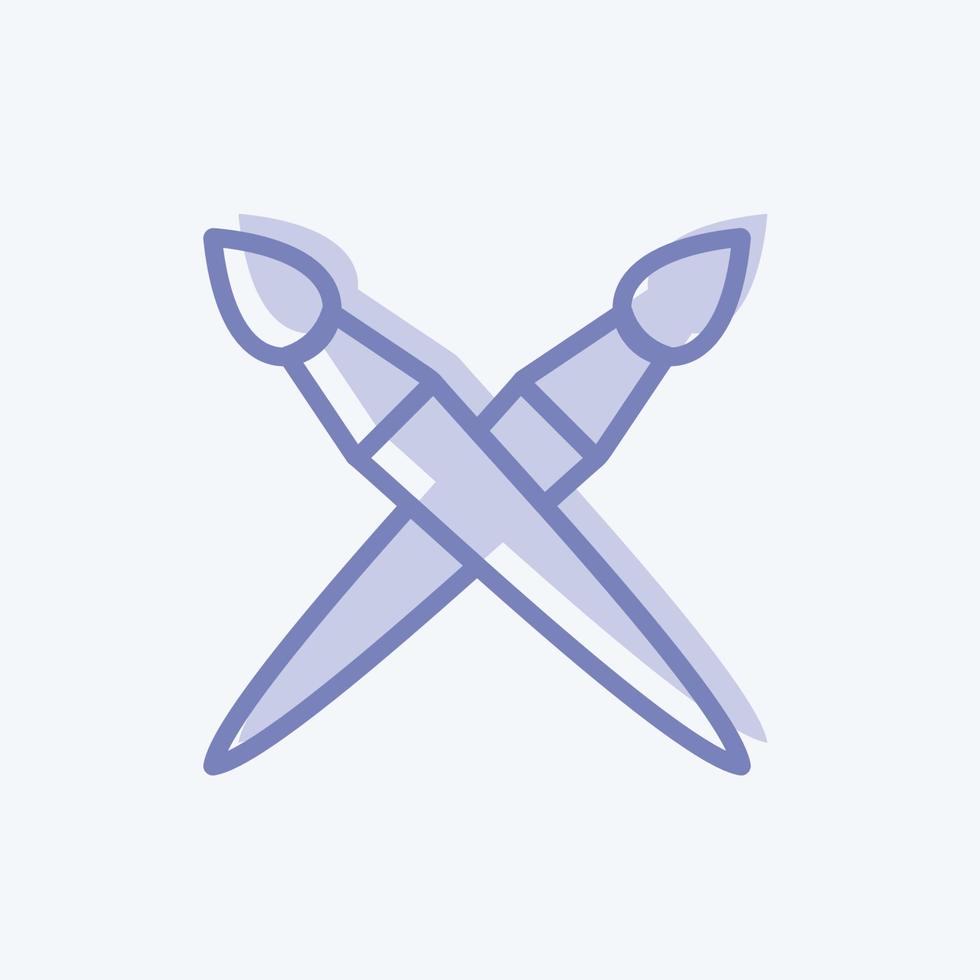 Icon Brushes - Two Tone Style - Simple illustration, Good for Prints , Announcements, Etc vector