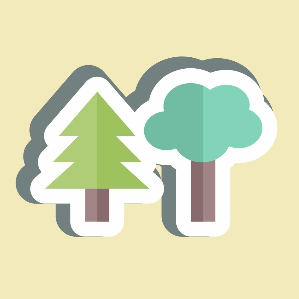 Sticker Trees - Simple illustration, Good for Prints , Announcements, Etc vector