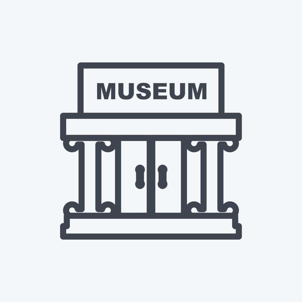 icon museum building ii - estilo de línea - ilustración simple, buena para impresiones, anuncios, etc. vector