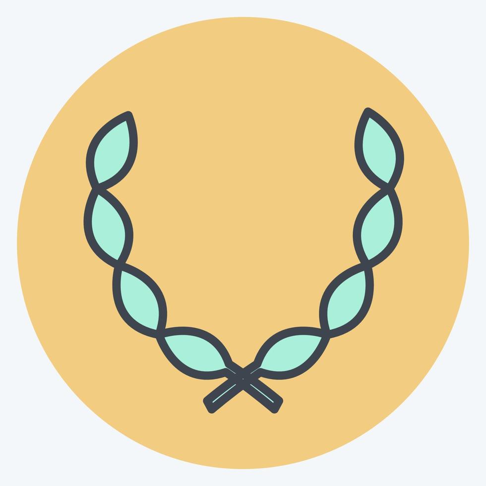 Icon Leaves Wreath - Color Mate Style- Simple illustration, Good for Prints , Announcements, Etc vector