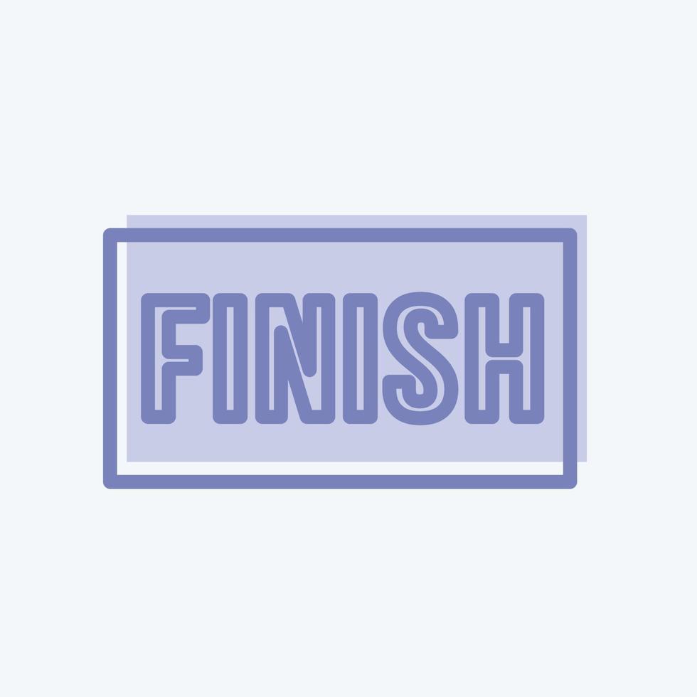 Finish Icon in trendy two tone style isolated on soft blue background vector