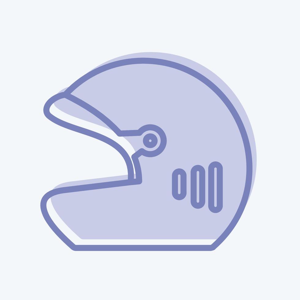 Helmet Icon in trendy two tone style isolated on soft blue background vector