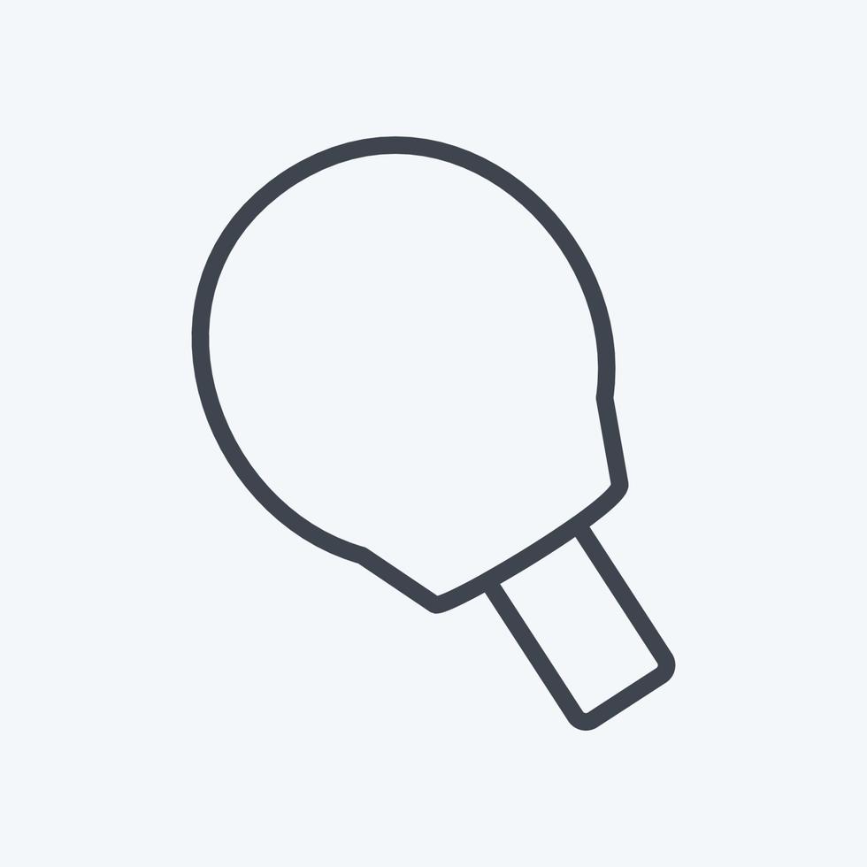 Icono de tenis de mesa en estilo de línea de moda aislado sobre fondo azul suave vector