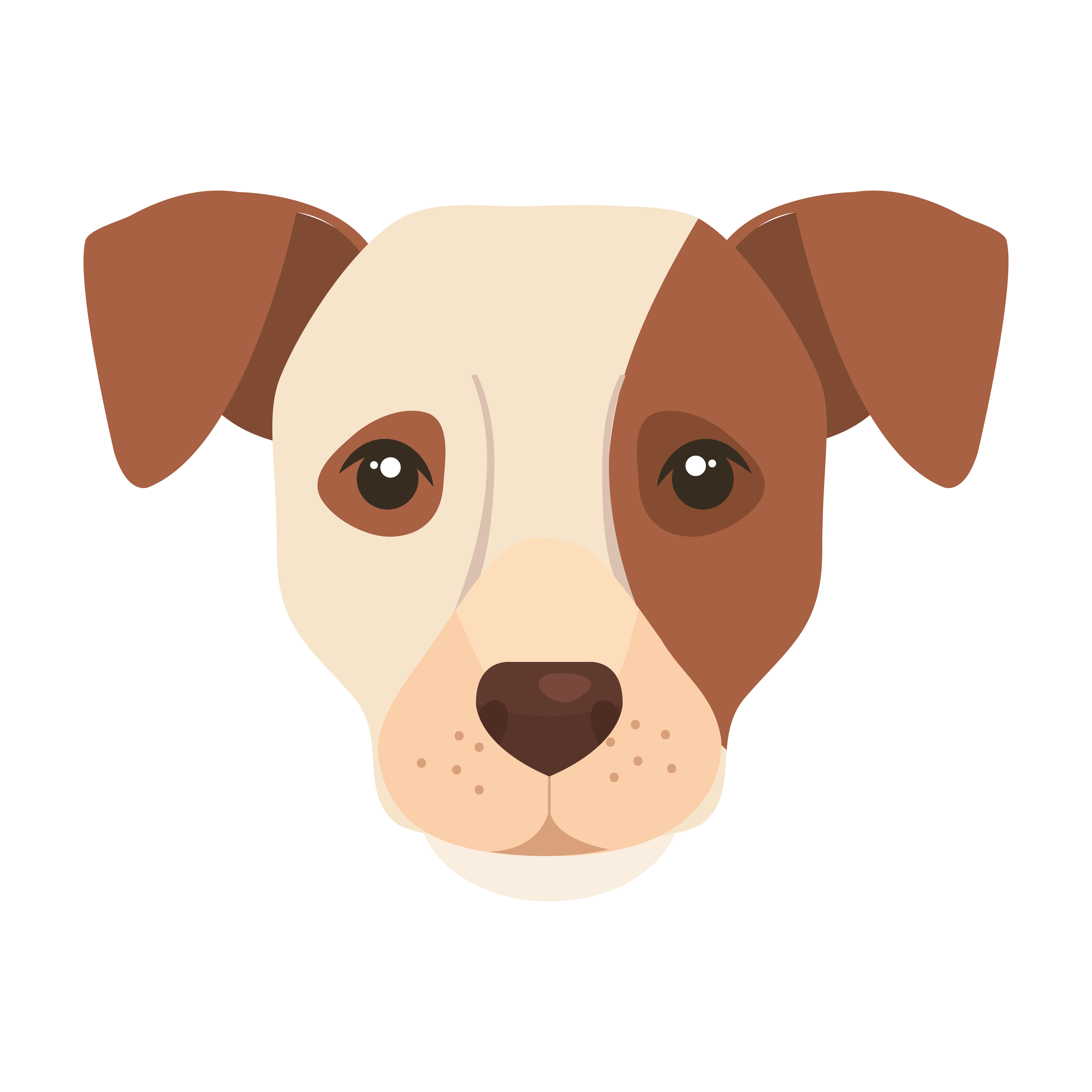face of white dog with brown spot 4839210 Vector Art at Vecteezy