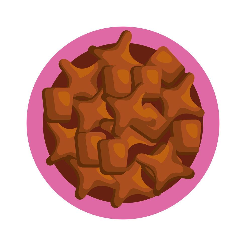 view aerial of dish food dog animal isolated icon vector